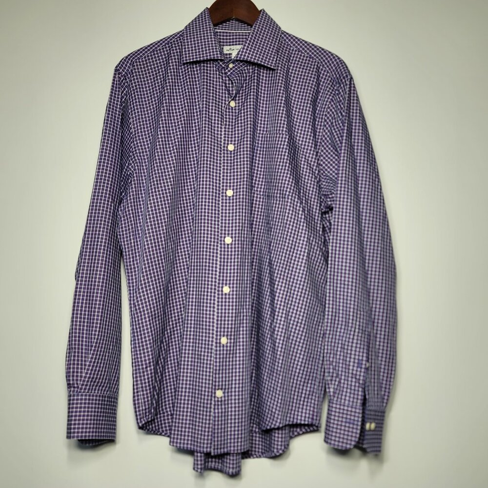 Peter Millar Men’s Shirt Button Up Long Sleeve Large Check